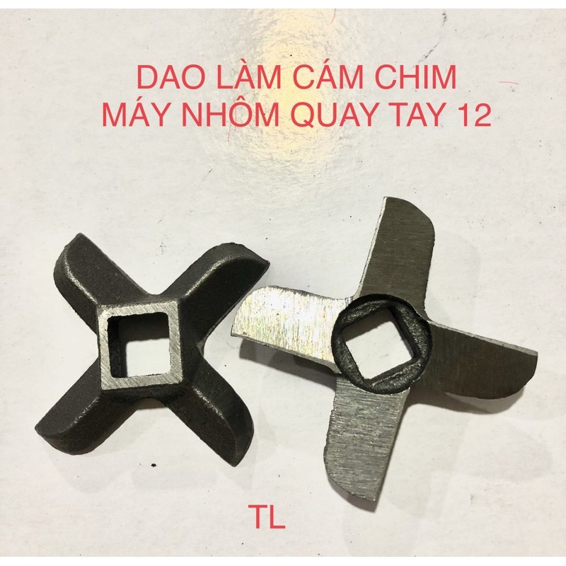 Dao xay thịt mấy 10 - Máy làm cám chim bằng nhôm quay tay 12 - Dao xay thịt đầu đùn số 10