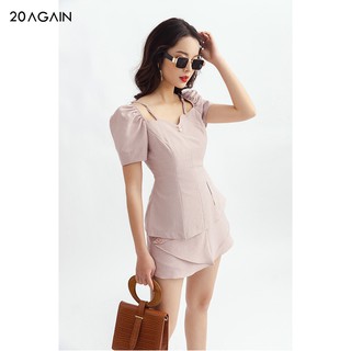 Áo sơ mi nữ 92WEAR thiết kế hàn quốc ngắn tay 2 dây vai ASA1142