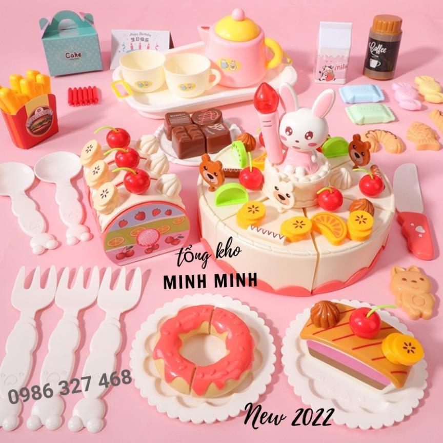 Đồ Chơi Bánh Sinh Nhật,Đồ Chơi Cắt Bánh Ngọt- loại lớn 85 CHI TIẾT KÈM NHẠC VÀ ĐÈN  Cho Bé trai, bé gái