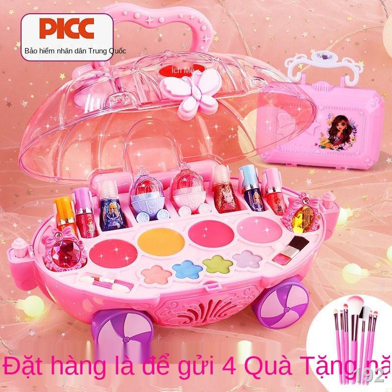 DBộ mỹ phẩm đồ chơi trẻ em cô gái nhà công chúa trang điểm vali sơn móng tay