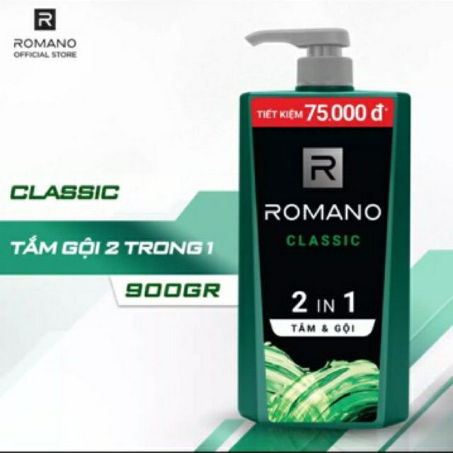 (900g)Tắm gội 2in1 ROMANO CLASSIC