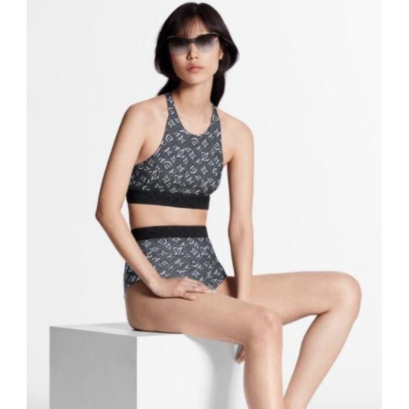 bộ đồ bơi nữ áo bơi ba lỗ+quần bơi in họa tiết LV