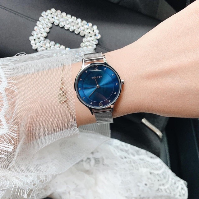 Đồng hồ nữ Skagen Anita mặt xanh blue