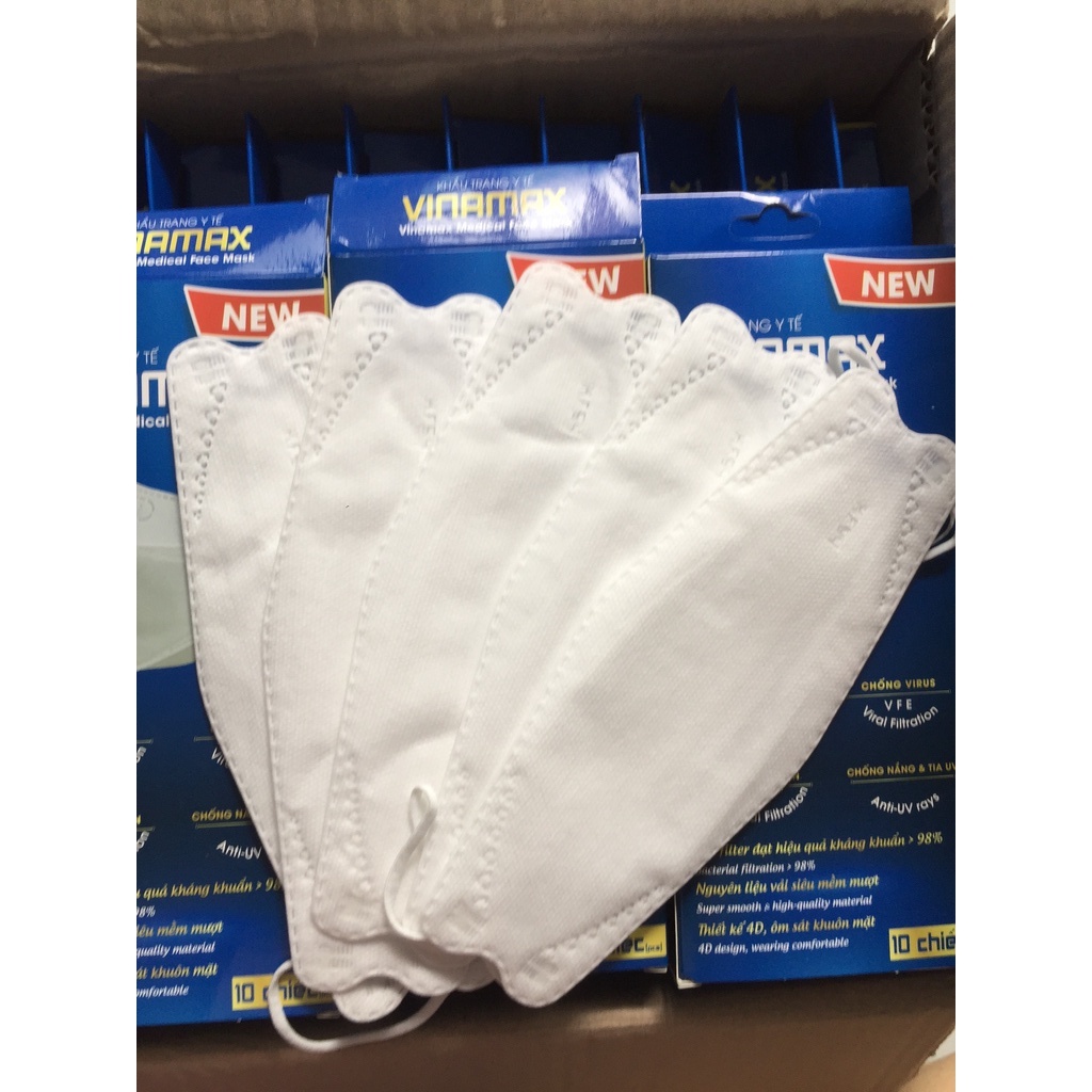 10 chiếc khẩu trang KF94 VINAMAX 4D, khẩu trang 4 lớp
