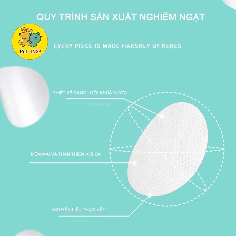 Miếng lau mắt chó mèo giảm bớt ố vàng lông vùng quanh mắt,mồm chó mèo .