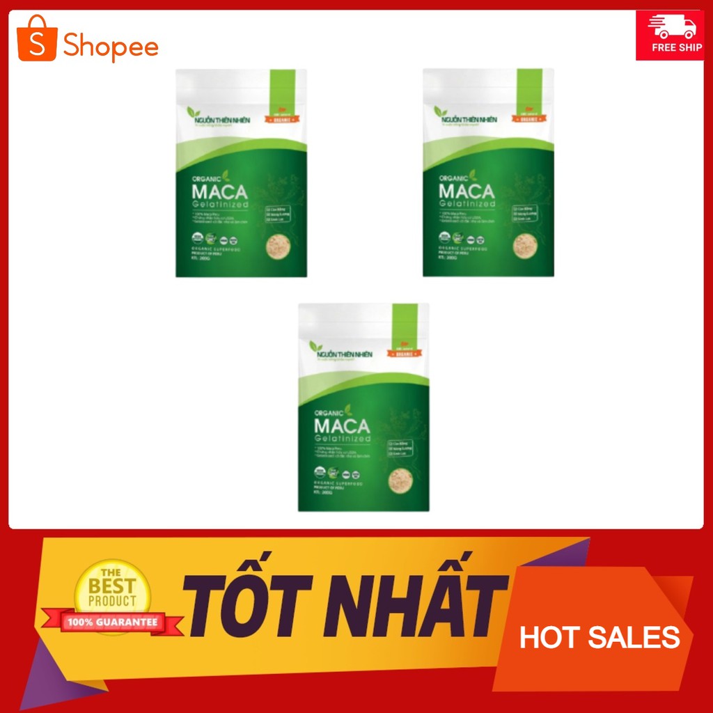 [CHÍNH HÃNG] 3 gói bột Maca Peru Nguồn Thiên Nhiên Organic Gelatinized 200g x 3*