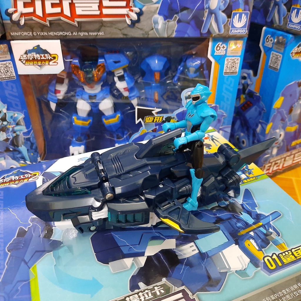 Mô hình miniforce Robot siêu khủng long cá mập Megalodon cùng siêu nhân Volt đồ chơi trẻ em
