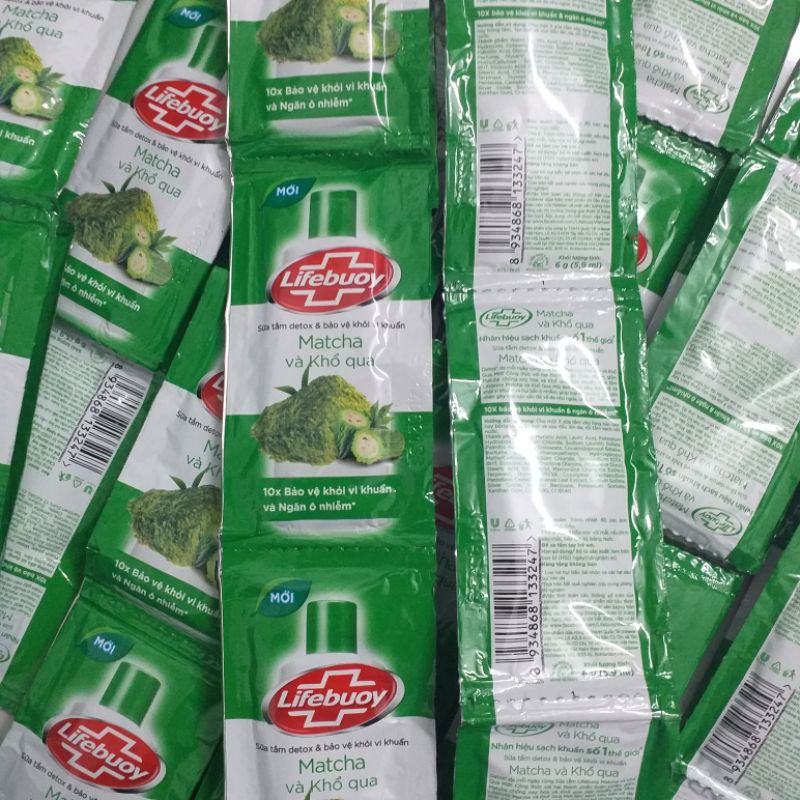 Combo 50 gói sữa tắm Lifebuoy Matcha và Khổ Qua