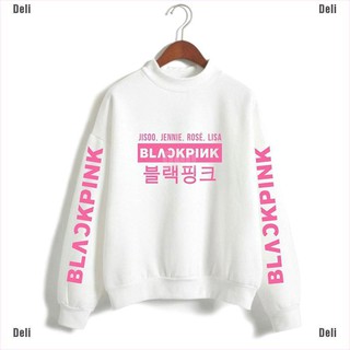 Áo hoodie tay dài in chữ DELI blackpink