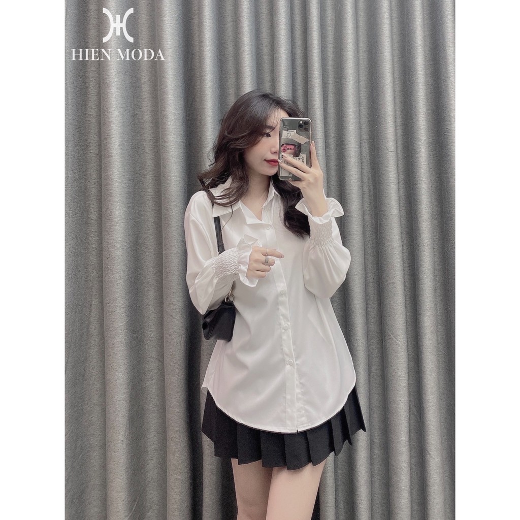 Áo sơmi nữ tay bo chun,Áo sơ mi công sở dài tay | BigBuy360 - bigbuy360.vn