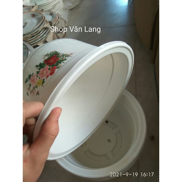 Chậu Nhựa Hoa Văn Trồng Cây 25cm x 17cm - Loại Đẹp