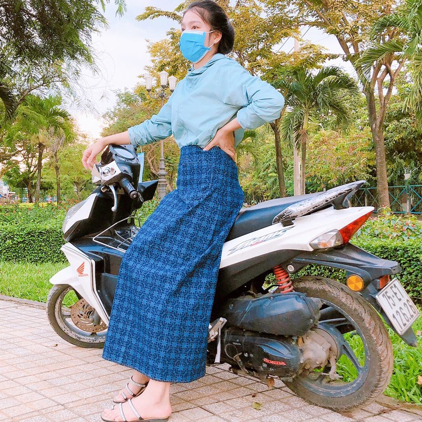 Váy Chống Nắng,Quần Váy Chống Nắng PiNa Vải Jean Bông Nhập Khẩu Cao Cấp Mềm Mại Đính Nút Bấm , Dán, Dây
