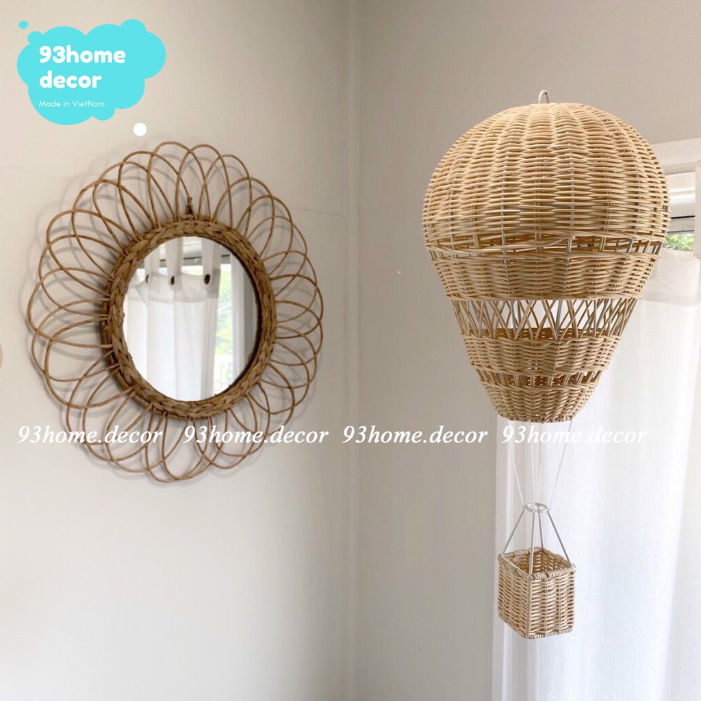 Khinh khí cầu mây trang trí nhà cửa, đồ chơi an toàn cho bé, phụ kiện chụp ảnh decor studio