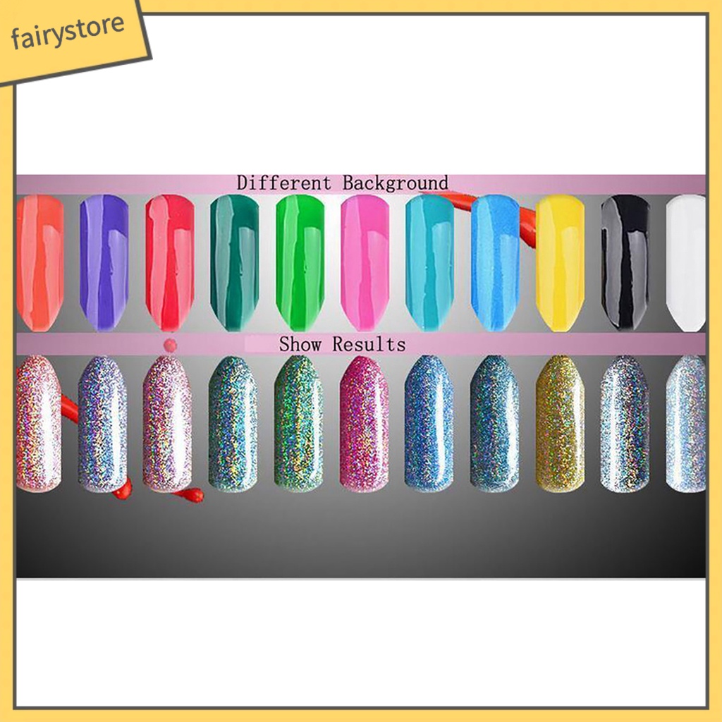 Lọ bột kim tuyến lấp lánh sáng bóng kèm cọ dùng trang trí móng tay nghệ thuật độc đáo