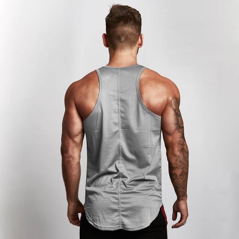 Men's Summer Mesh Quick-drying Plus Size Loose Solid Color Vest