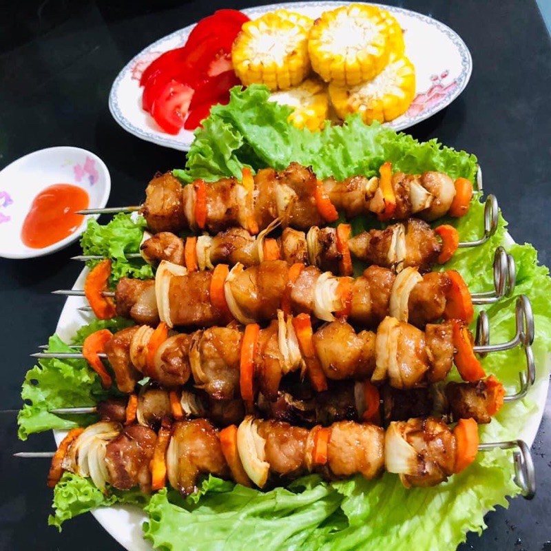 Que xiên thịt inox 304 cho nồi chiên không dầu / nồi chiên không dầu -16cm