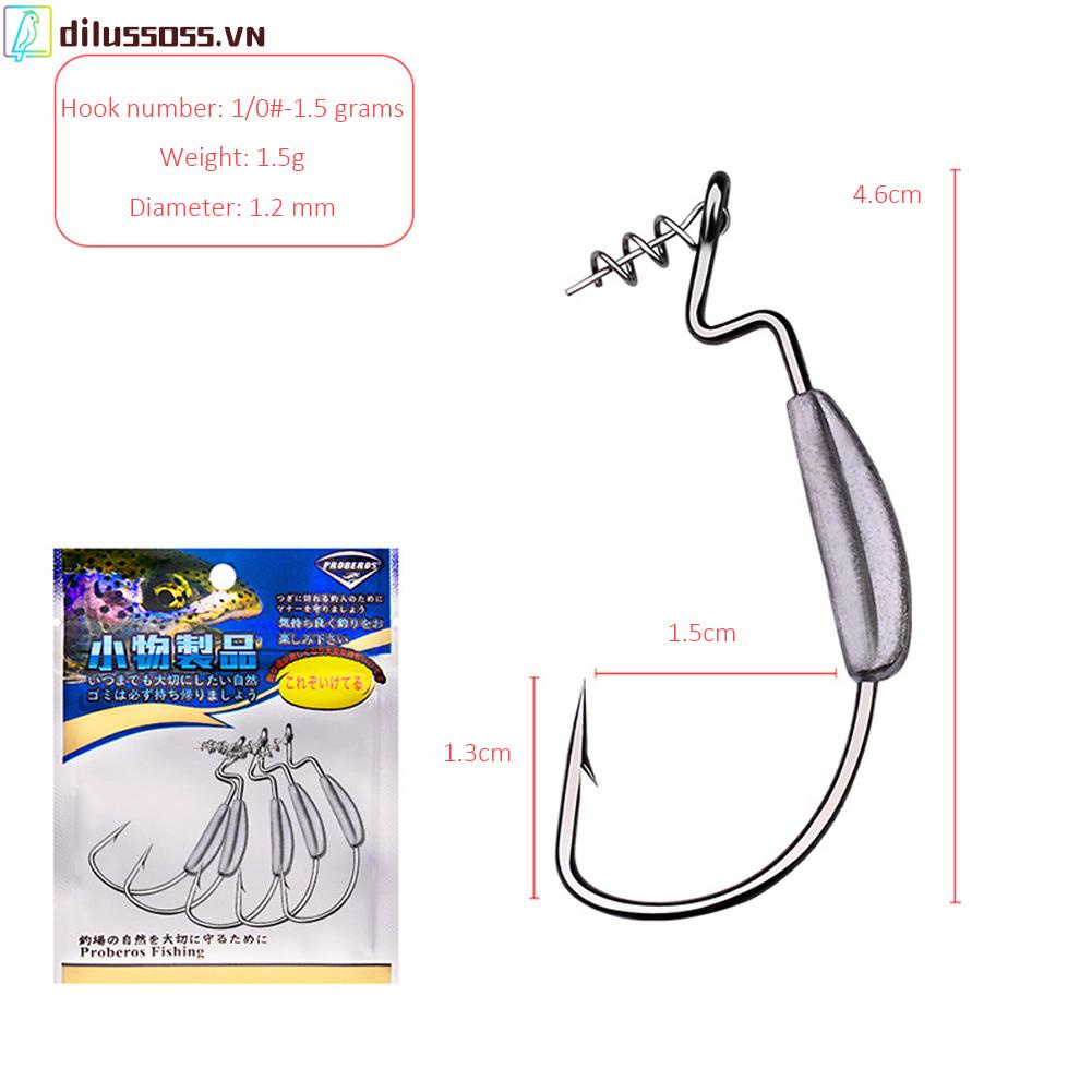 Set 5 Lưỡi Câu Cá Mềm 1.5g 2.5g 3g Chuyên Dụng