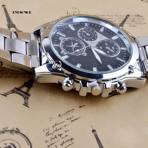 Eye EYe❀Đồng Hồ Analog Máy Quartz Dây Thép Không Gỉ Sang Trọng