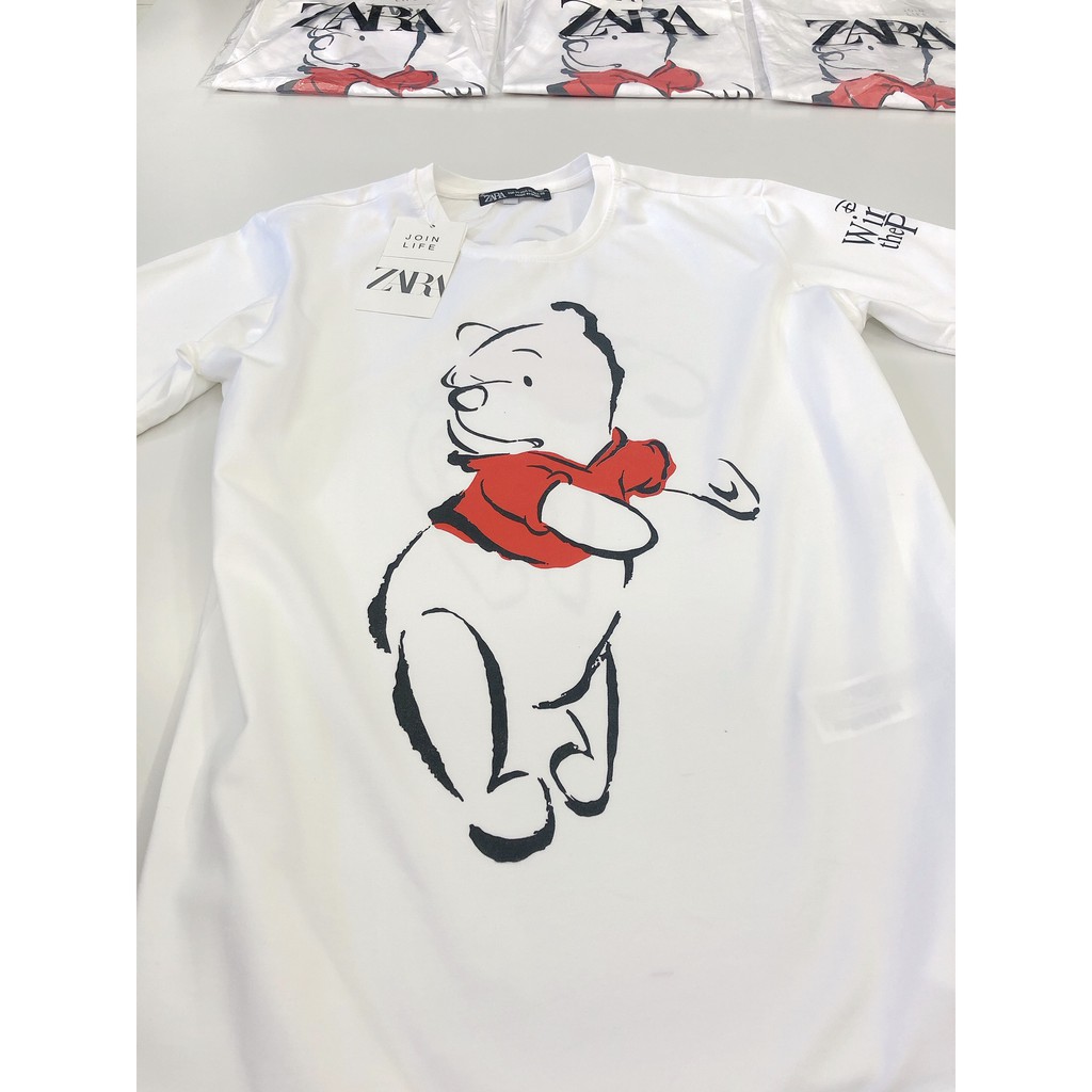 [Hàng Cao Cấp] Áo Thun Zara Nữ In Hình Gấu Pooh Cute Hàng Vnxk