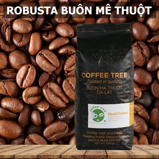 Cà phê hạt Robusta 100% nguyên chất gu đậm hương nhẹ 1kg