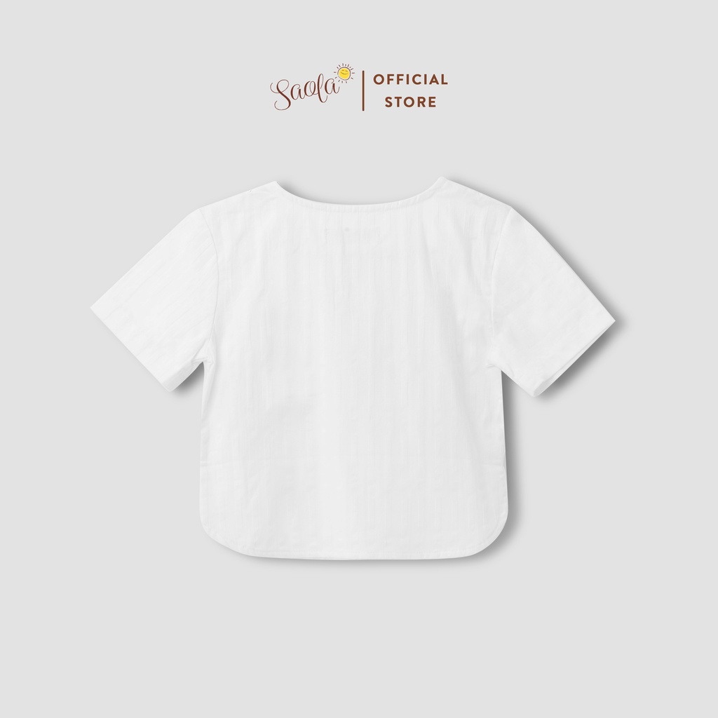 Áo Cổ Tròn Tay Ngắn Dễ Thương Thoáng Mát Mặc Nhà Cho Bé - FELIX TOP - TOC001 - TOC002 - SAOLA KIDS CLOTHING - 2 Màu