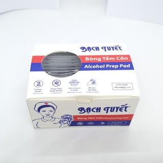 BÔNG TẨM CỒN BẠCH TUYẾT HỘP 100 MIẾNG