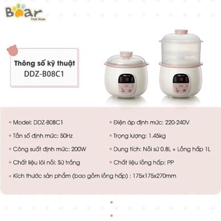 Nồi nấu chậm Bear 0,8L