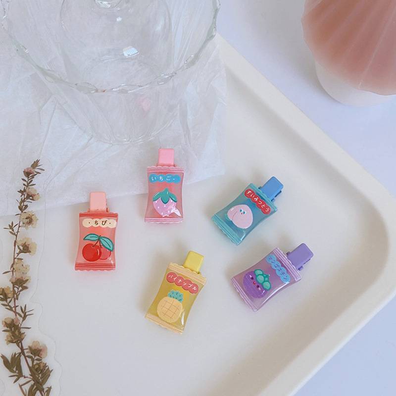 Kẹp tóc mái hình kẹo trái cây dễ thương