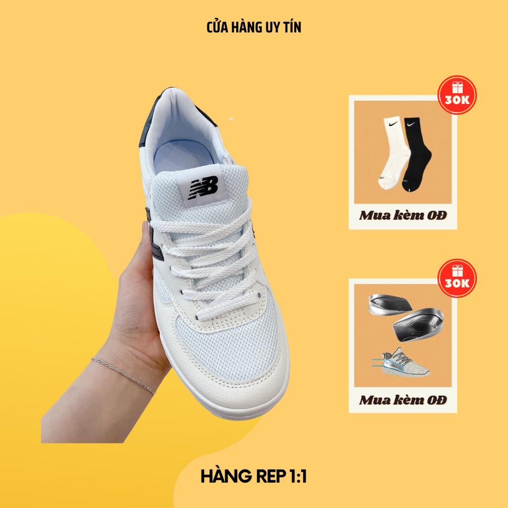 Giày thể thao nam nữ cổ thấp, Sneaker New Balance trắng đen shopgiayvanbe