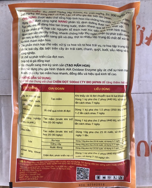 Phân vi lượng MKP. Hàng chính hãng Quả Cầu Lửa