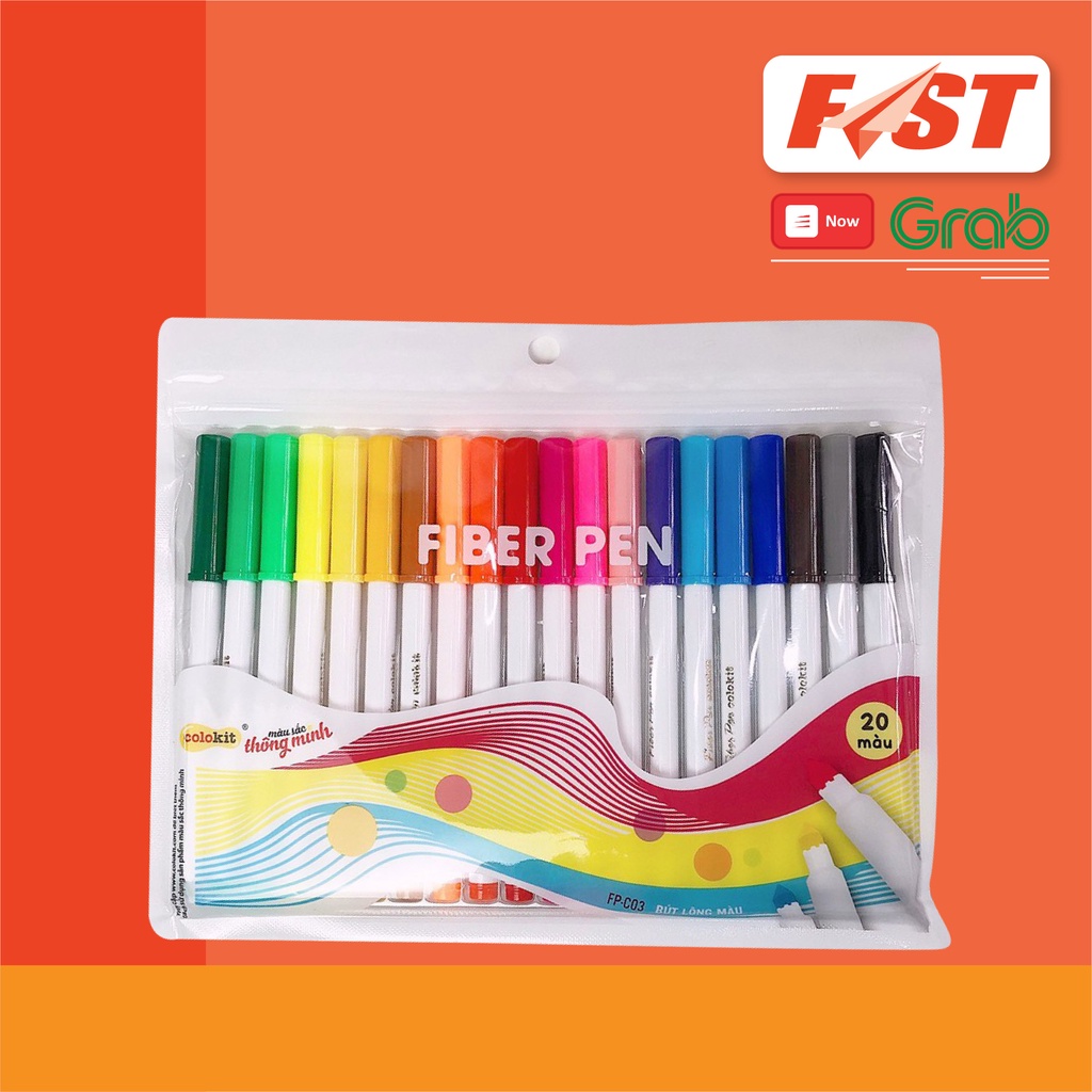 [Nowship] BÚT LÔNG MÀU Fiber Pen Colokit 20 Màu, 36 Màu, Bút Viết Calligraphy, Hán Tự, Thư Pháp - Hàng Chính Hãng TL