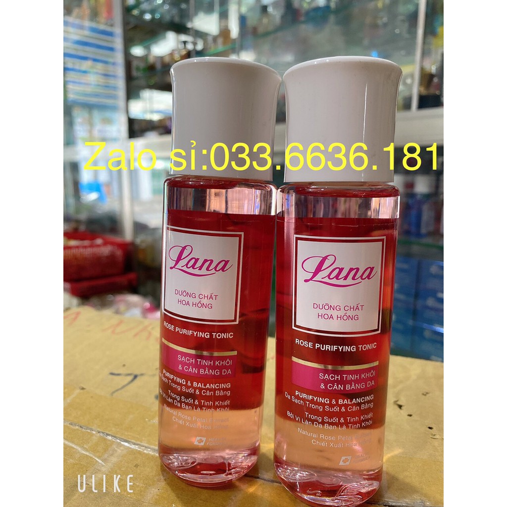 nước hoa hồng Lana giúp sáng da và cân bằng độ ẩm chai 150ml