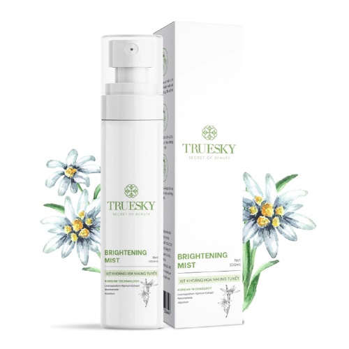 Xịt khoáng hoa nhung tuyết giúp dưỡng ẩm và cân bằng độ pH da Truesky Brightening Mist 100ml