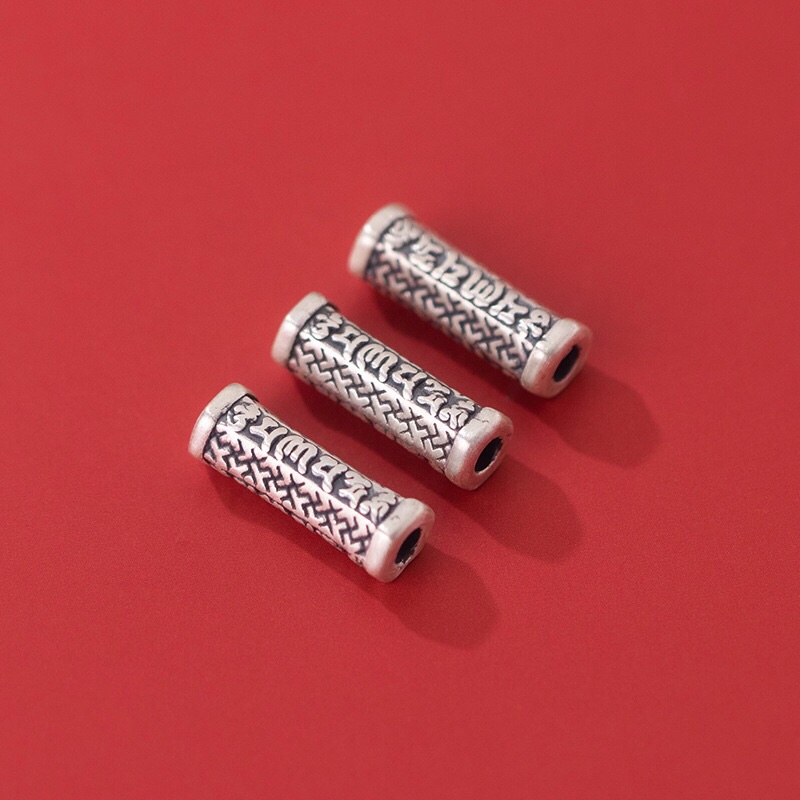 [GIÁ SỈ] Charm ống trụ dài khắc chú BẠC cao cấp - Hàng bạc loại 1 siêu đẹp PH861