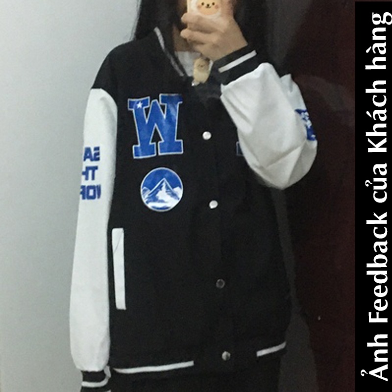 Áo varsity jacket WORLD 2021, áo khoác varsity jacket form rộng chất nỉ đẹp thời trang hàn quốc unisex | BigBuy360 - bigbuy360.vn