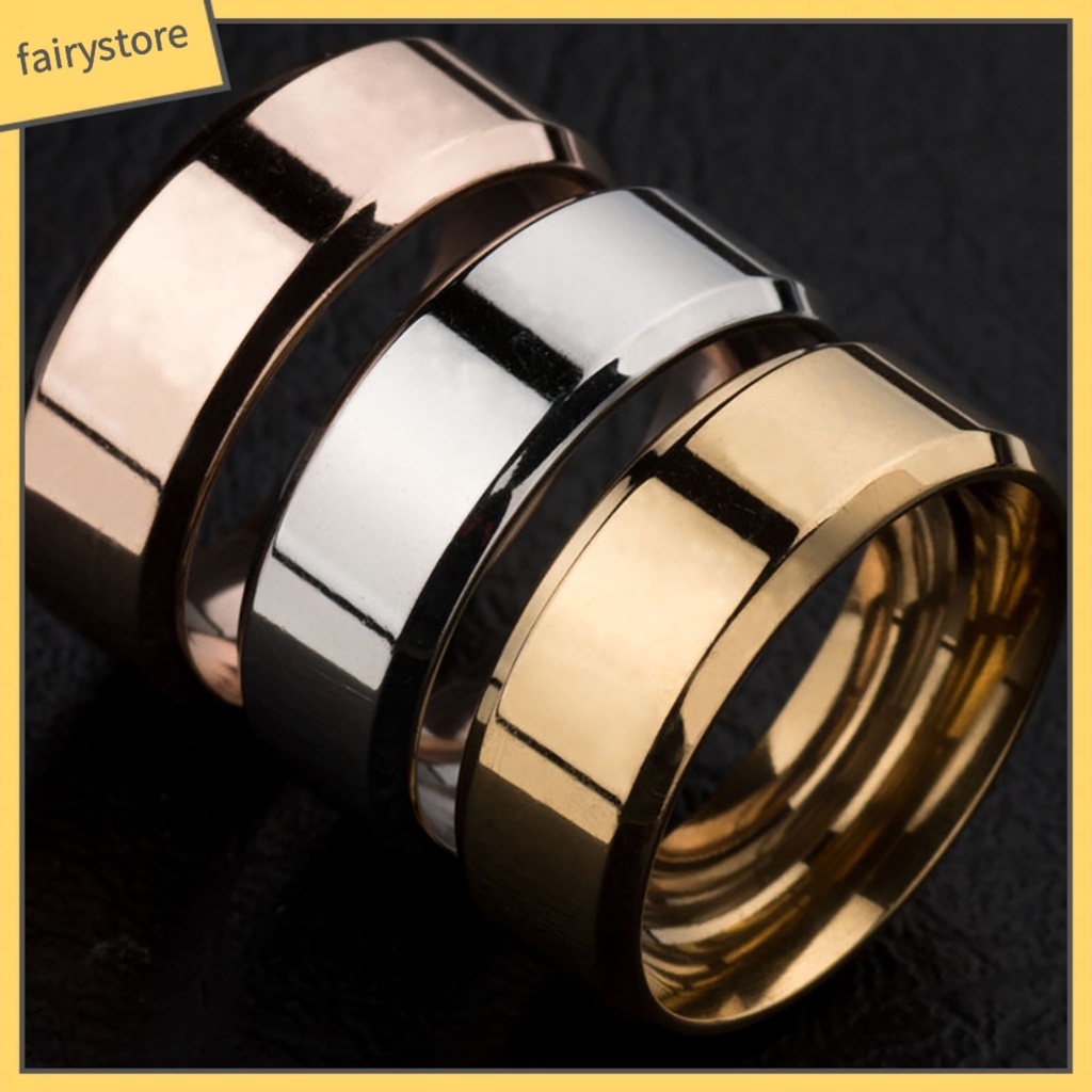 Nhẫn Đôi Bằng Thép Không Gỉ Kiểu Dáng Đơn Giản Thời Trang
