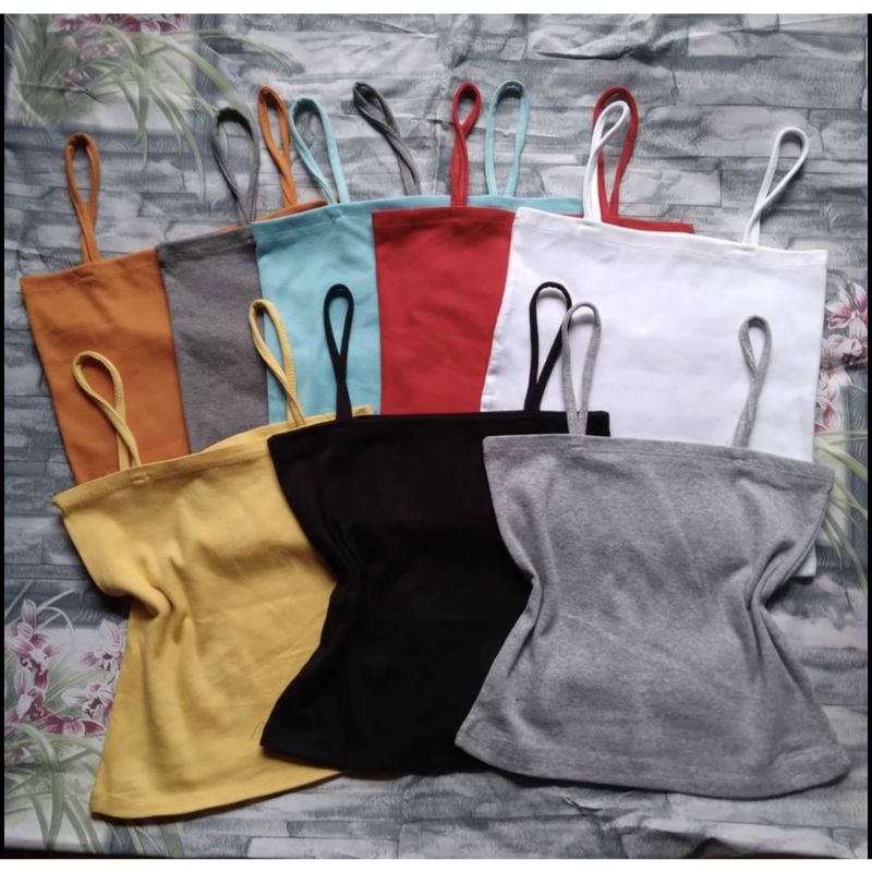 Áo Hai Dây Nữ CROPTOP , Áo Hai Dây Sợ Bún , Thun Cotton Có Giãn 4 Chiều