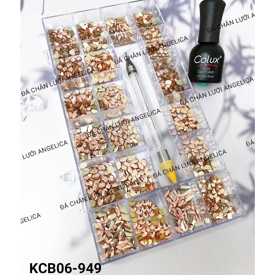 Combo Đá Nail Chân Bằng Kèm Phụ Kiện Móng Đủ Màu ANGELICA KCB