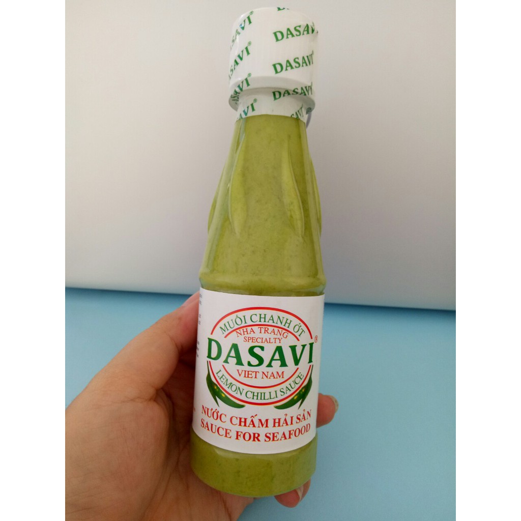 Muối chanh ớt xiêm xanh Nha Trang hiệu Dasavi, chấm hải sản cực ngon, chai 260g