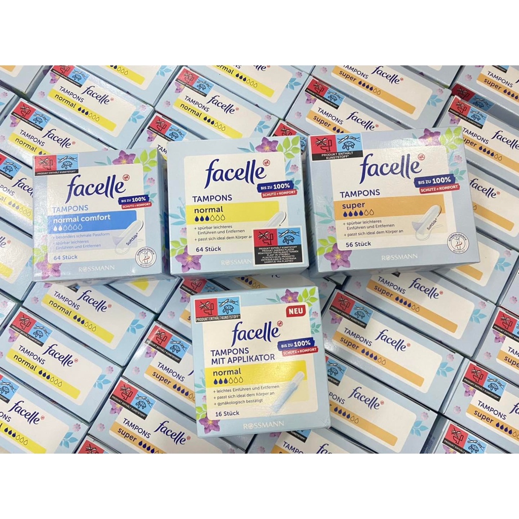 Băng vệ sinh dạng ống - Tampons Facelle/OB, đủ size, hàng nội địa Đức
