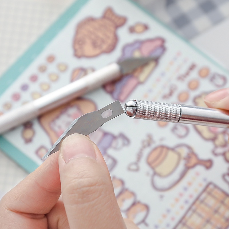 Dao cắt washi tape tỉa sticker dụng cụ dán bullet journal tiện lợi kèm 6 lưỡi dao - Monkey House