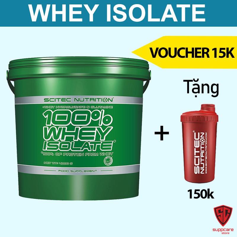 Whey | Whey Protein Isolate Scitec - Sữa Tăng Cơ Không Tăng Mỡ 4kg - Chính Hãng - SUPPCARE