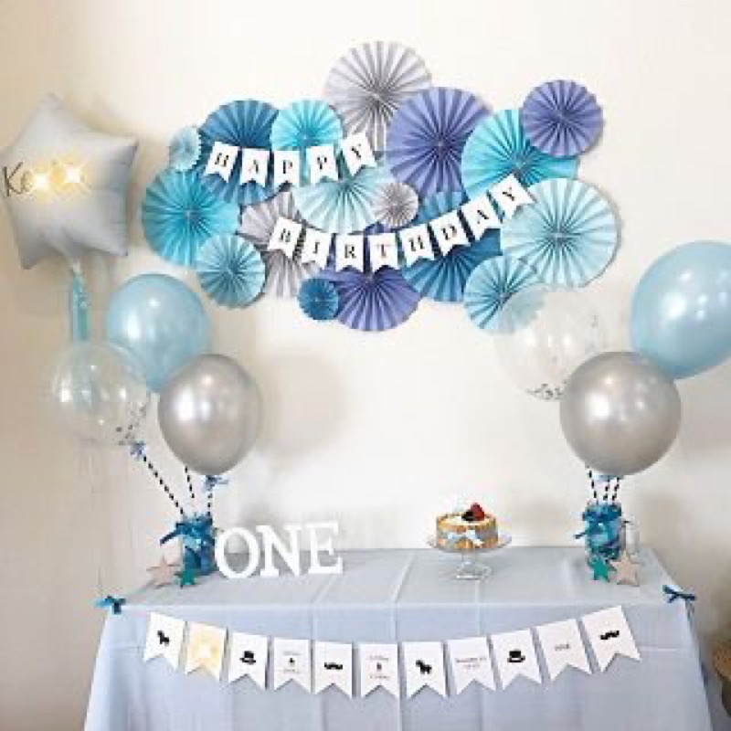 Giấy mỹ thuật A0 gấp quạt làm hoa backdrop, hoa khổng lồ màu xanh dương