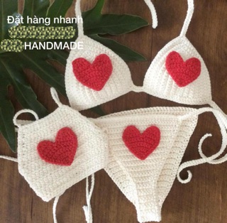 Set bikini trái tim mẹ và bé
