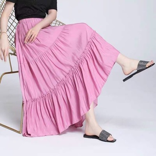 CHân váy dài qua gối cạp chun
