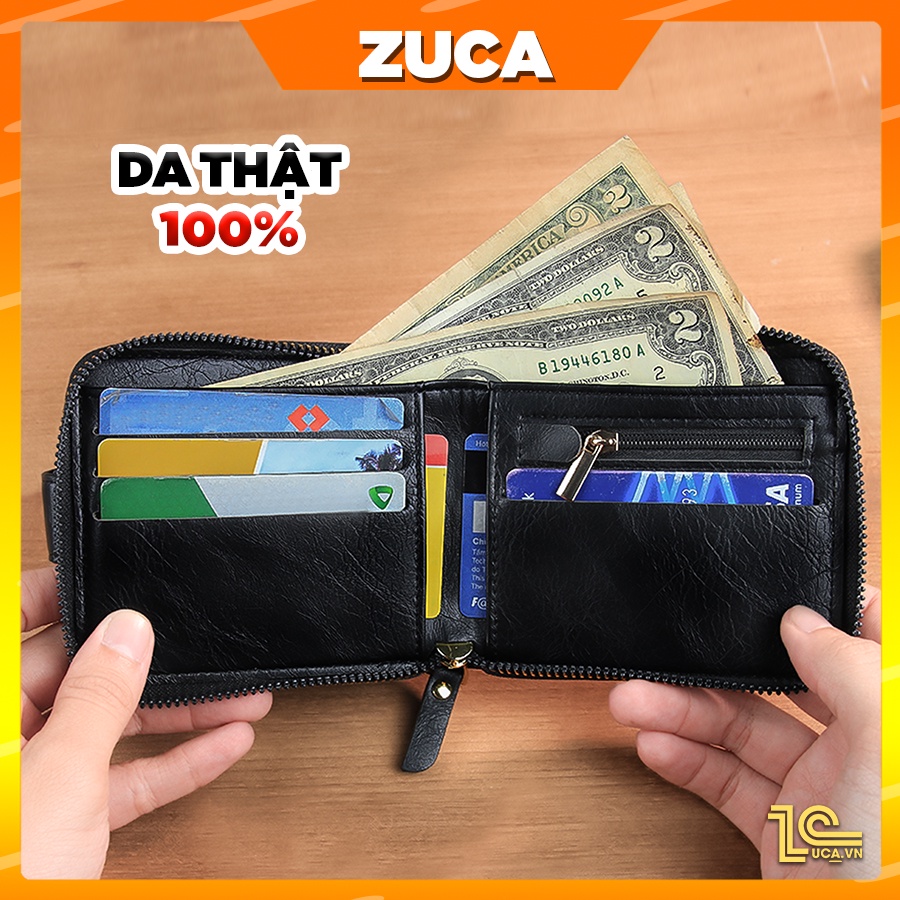 Ví da nam Da Bò Dáng Đứng 100% chính hãng ZUCA sang trọng độc quyền MN15