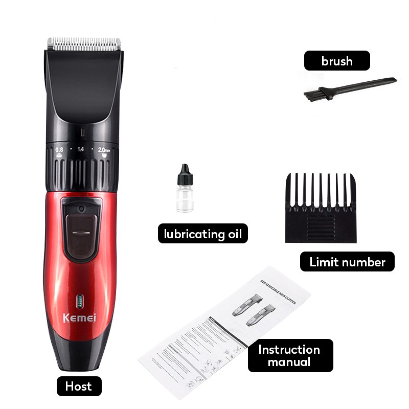 Kemei KM-730 Rechargeable Electric Hair Clipper for Men Detachable Blade