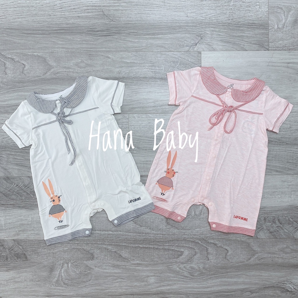Bộ body cộc tay La Pomme cổ lá sen