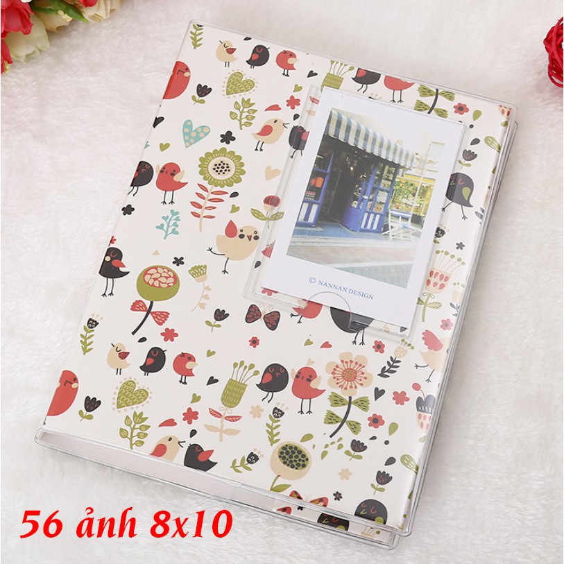 Album hình - bìa giấy bọc nhựa kiếng 56 ảnh 8x10cm