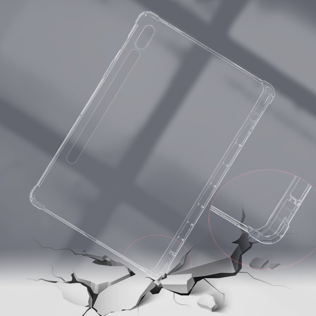 Ốp Máy Tính Bảng TPU Silicon Trong Suốt Có Ngăn Đựng Bút Cho Samsung Galaxy Tab S7 FE 12.4'' 2021 SM-T730 SM-T733 T736B